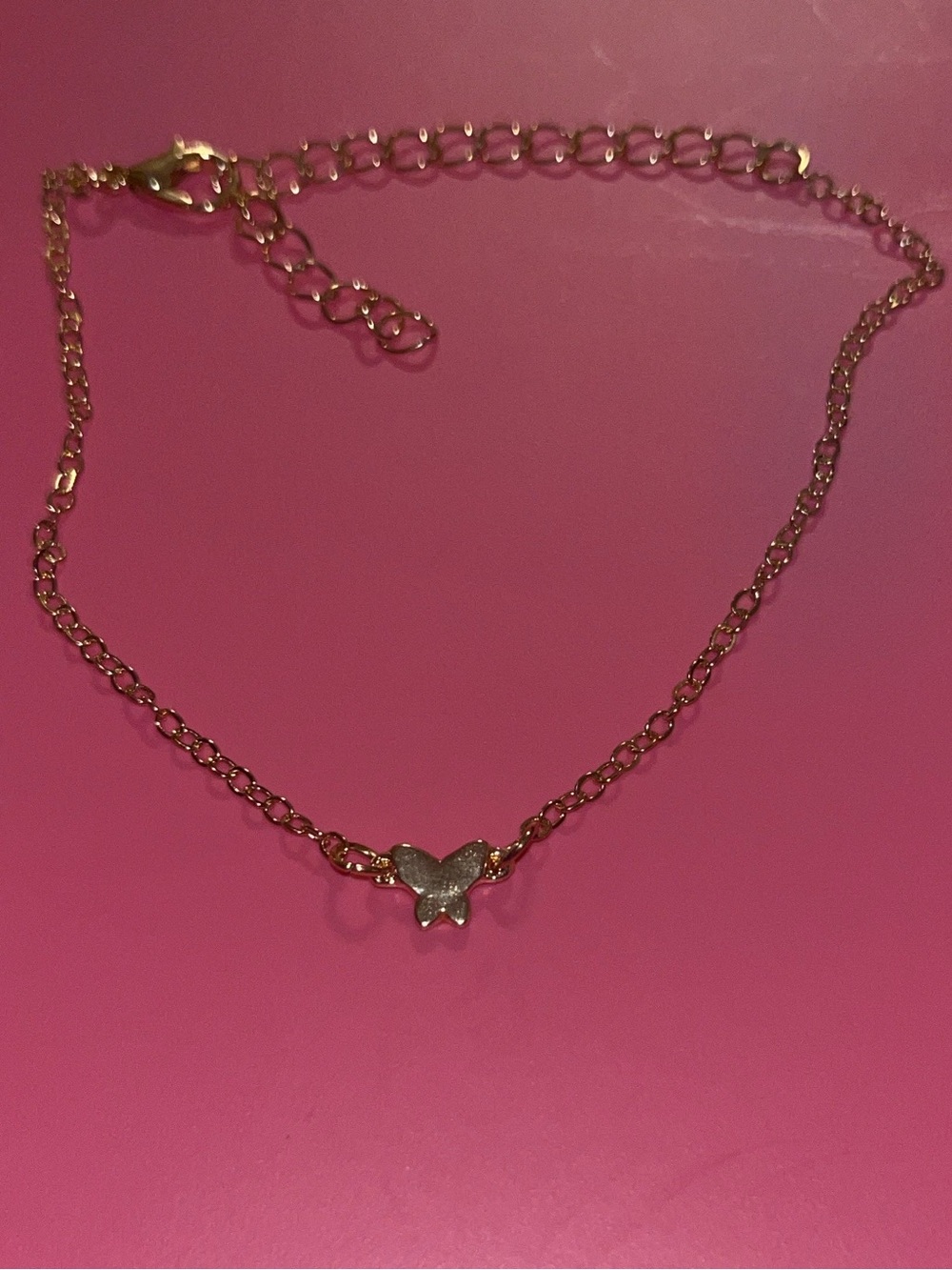 Gold Butterfly Chain Annlet With Crystal Hoop Earrings View 5